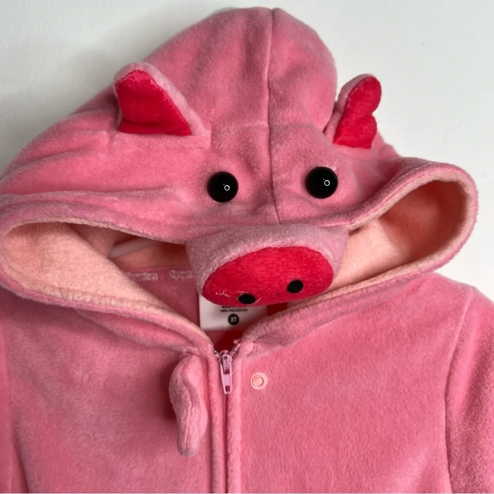 Tipsy Elves Cute Pink Baby Pig Playsuit with Hood for Toddlers NWT